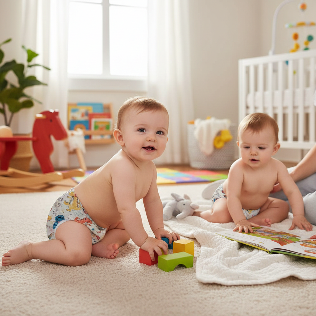 BebeWella-PVC Baby Diaper Suit L