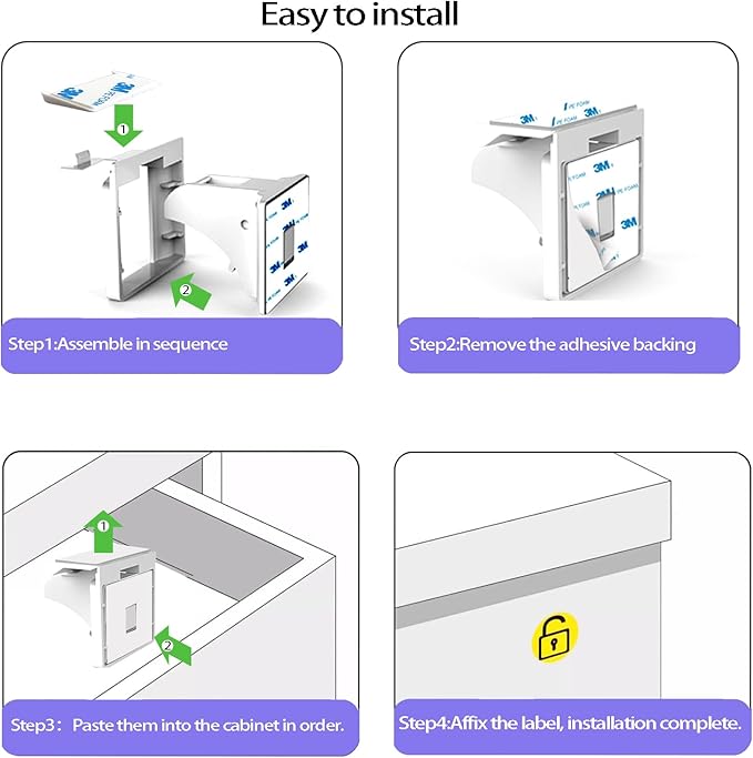 (24Locks + 6keys) Withletune Magnetic Cabinet Locks for Child Proofing - Child Safety Drawer Lock Suitable for Kitchens cabinets and Storage cabinets - no Drilling Required Adhesive Installation.