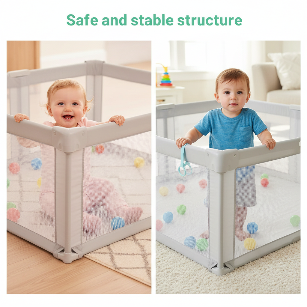 Babe Wella-Baby Playpen 73x61 Gray